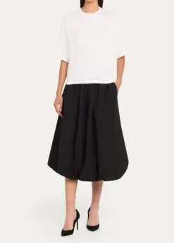 Michael Kors CollectionRuched Cotton Bubble Midi Skirt