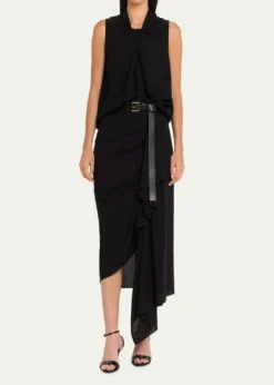 Michael Kors CollectionSleeveless Knotted Wool Shell