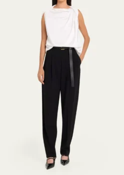 Michael Kors CollectionSleeveless Draped High-Neck Blouse