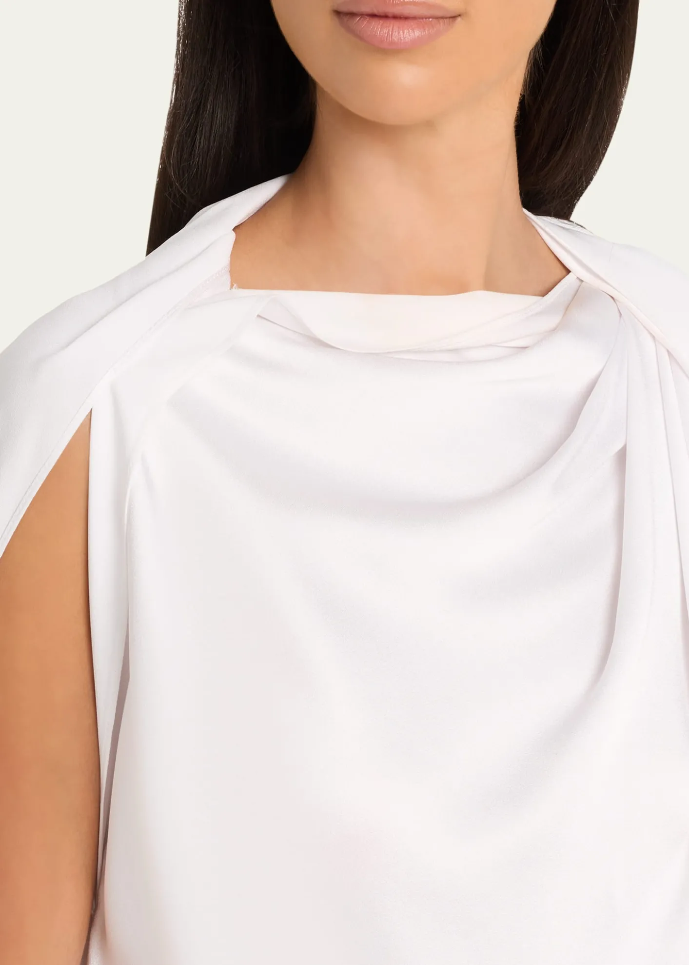 Michael Kors CollectionSleeveless Draped High-Neck Blouse