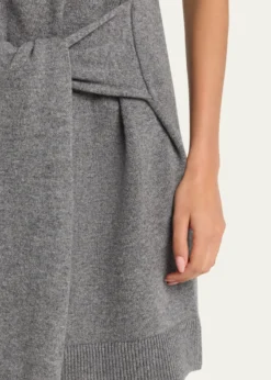Michael Kors CollectionTie-Waist Cashmere Polo Sweater Mini Dress