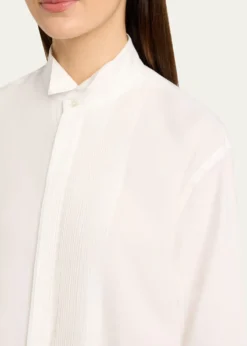 6397Micro-Pleated Long-Sleeve Shirt