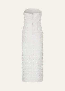 MillyKait Strapless Tile Lace Midi Dress