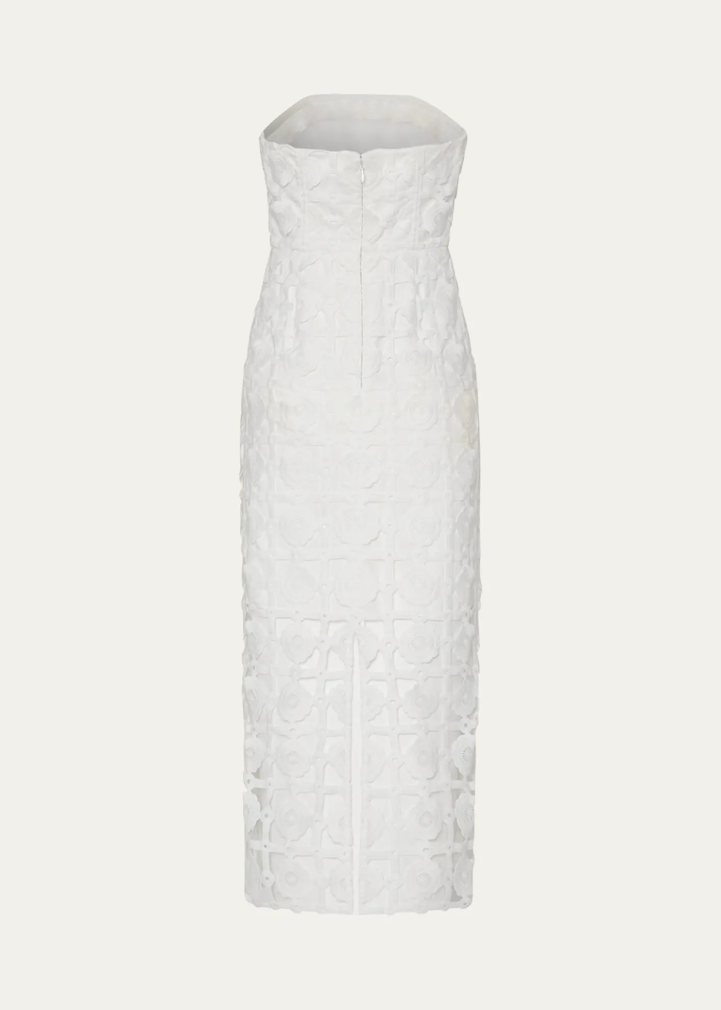 MillyKait Strapless Tile Lace Midi Dress