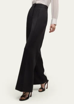 MillyNash High-Rise Wide-Leg Cady Pants