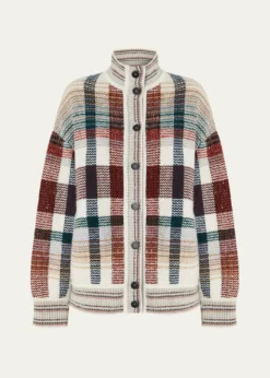 MissoniCheck Turtleneck Cardigan