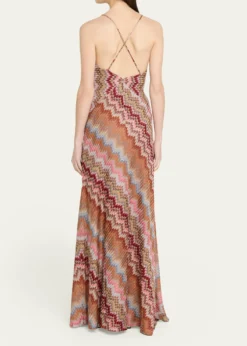 MissoniMulticolor Snake Chevron Sleeveless Gown