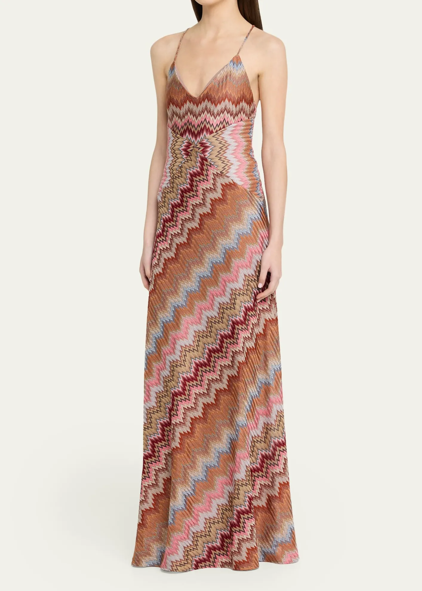 MissoniMulticolor Snake Chevron Sleeveless Gown