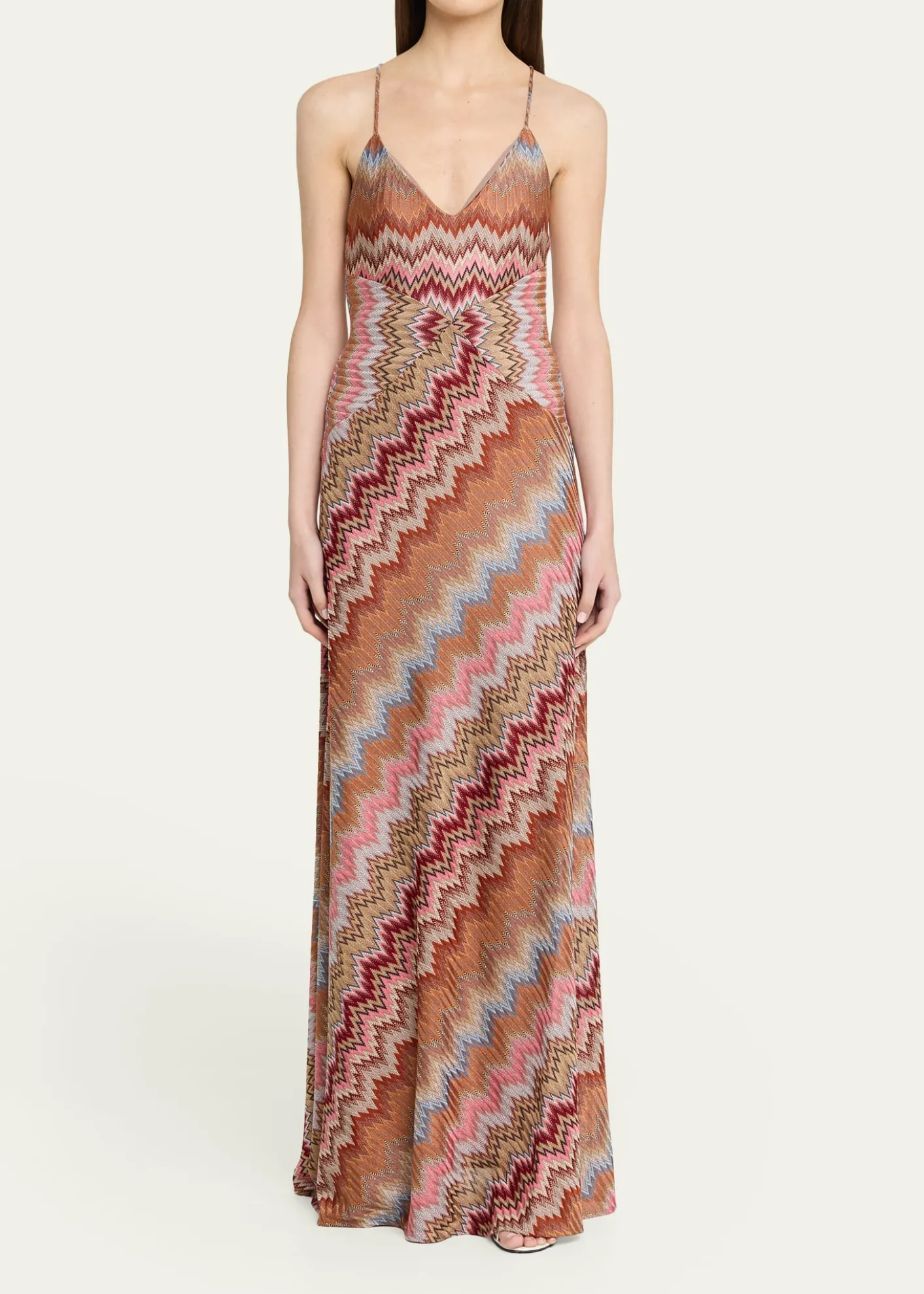 MissoniMulticolor Snake Chevron Sleeveless Gown
