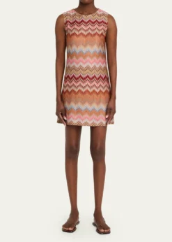 MissoniMulticolor Snake Chevron Sleeveless Mini Dress