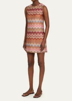 MissoniMulticolor Snake Chevron Sleeveless Mini Dress