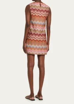 MissoniMulticolor Snake Chevron Sleeveless Mini Dress