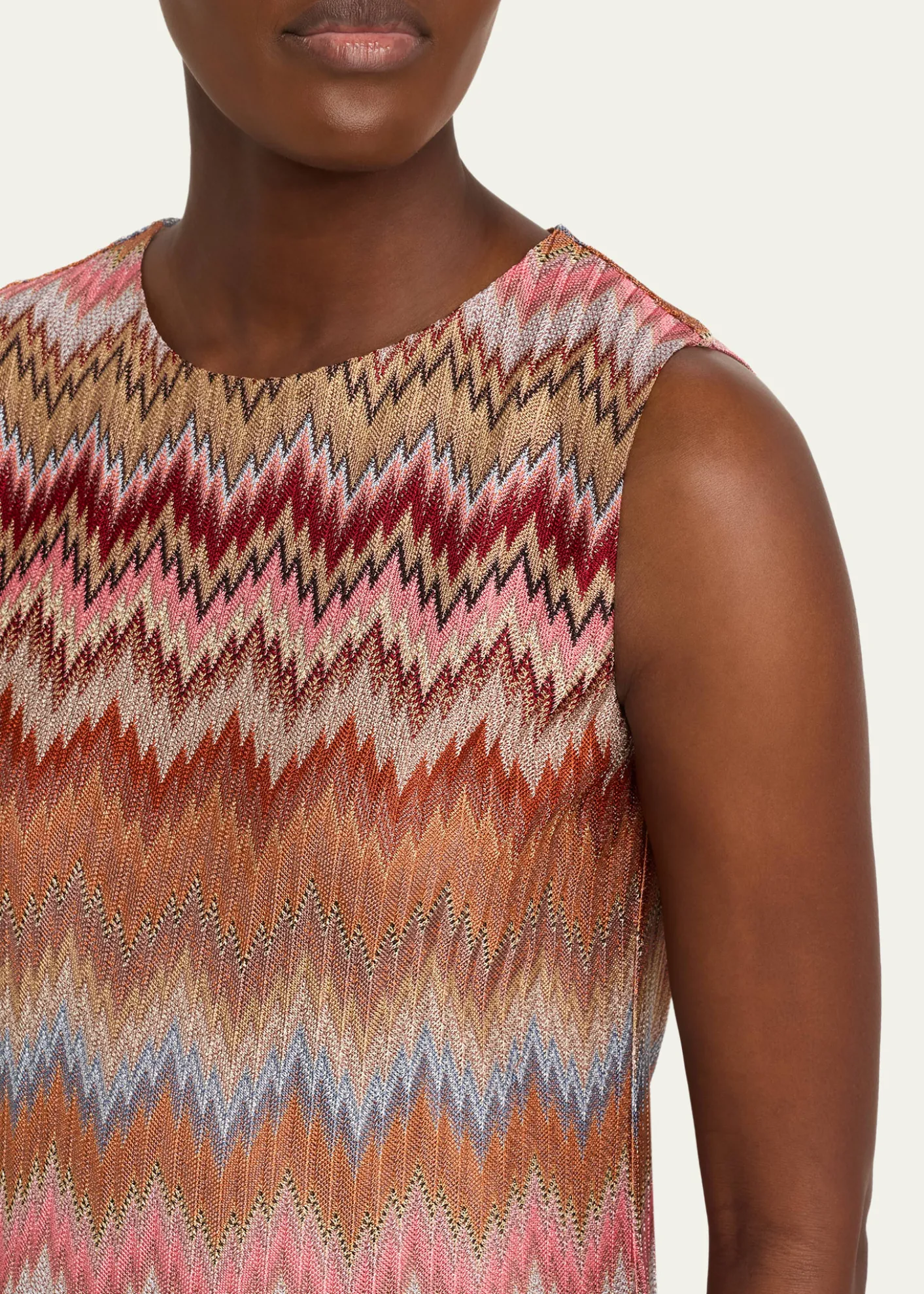 MissoniMulticolor Snake Chevron Sleeveless Mini Dress