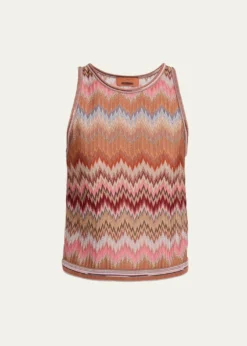 MissoniMulticolor Snake Chevron Knit Tank Top