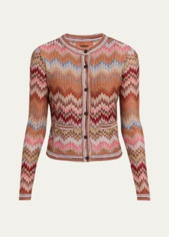 MissoniMulticolor Snake Chevron Crewneck Cardigan