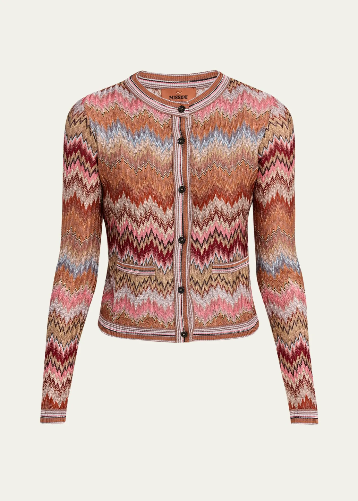 MissoniMulticolor Snake Chevron Crewneck Cardigan