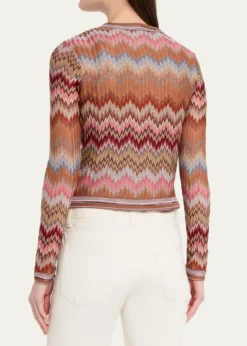 MissoniMulticolor Snake Chevron Crewneck Cardigan