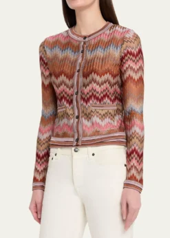 MissoniMulticolor Snake Chevron Crewneck Cardigan