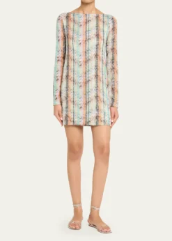 MissoniMulti-Technique Long-Sleeve Mini Dress