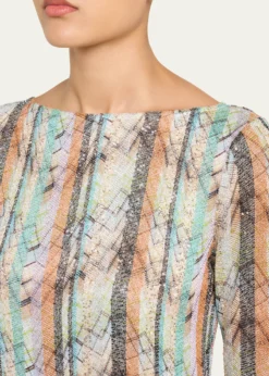 MissoniMulti-Technique Long-Sleeve Mini Dress