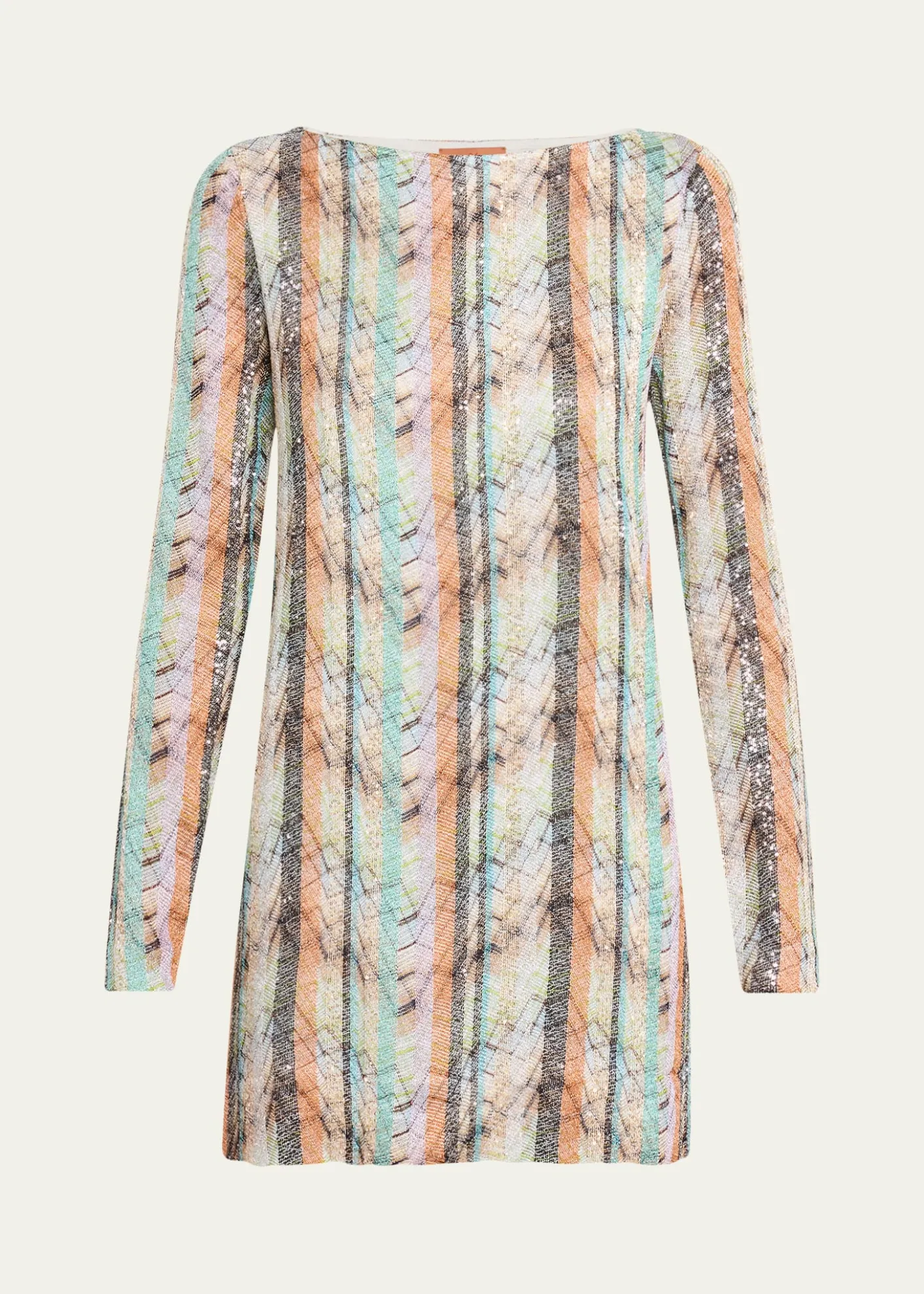 MissoniMulti-Technique Long-Sleeve Mini Dress