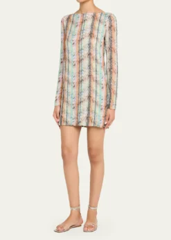 MissoniMulti-Technique Long-Sleeve Mini Dress