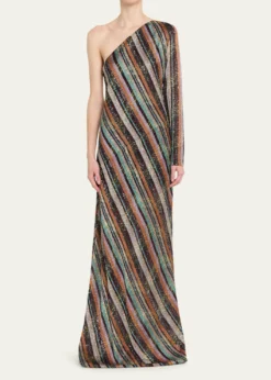 MissoniSequined Long One-Shoulder Dress