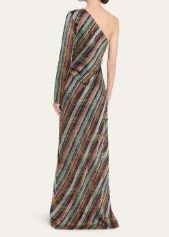 MissoniSequined Long One-Shoulder Dress