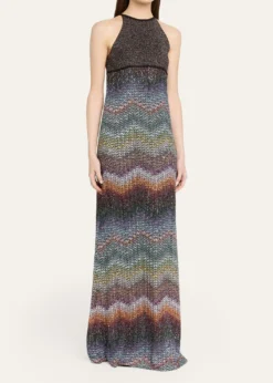 MissoniSequin Wefted Loom Knit Halterneck Gown
