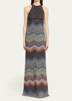 MissoniSequin Wefted Loom Knit Halterneck Gown