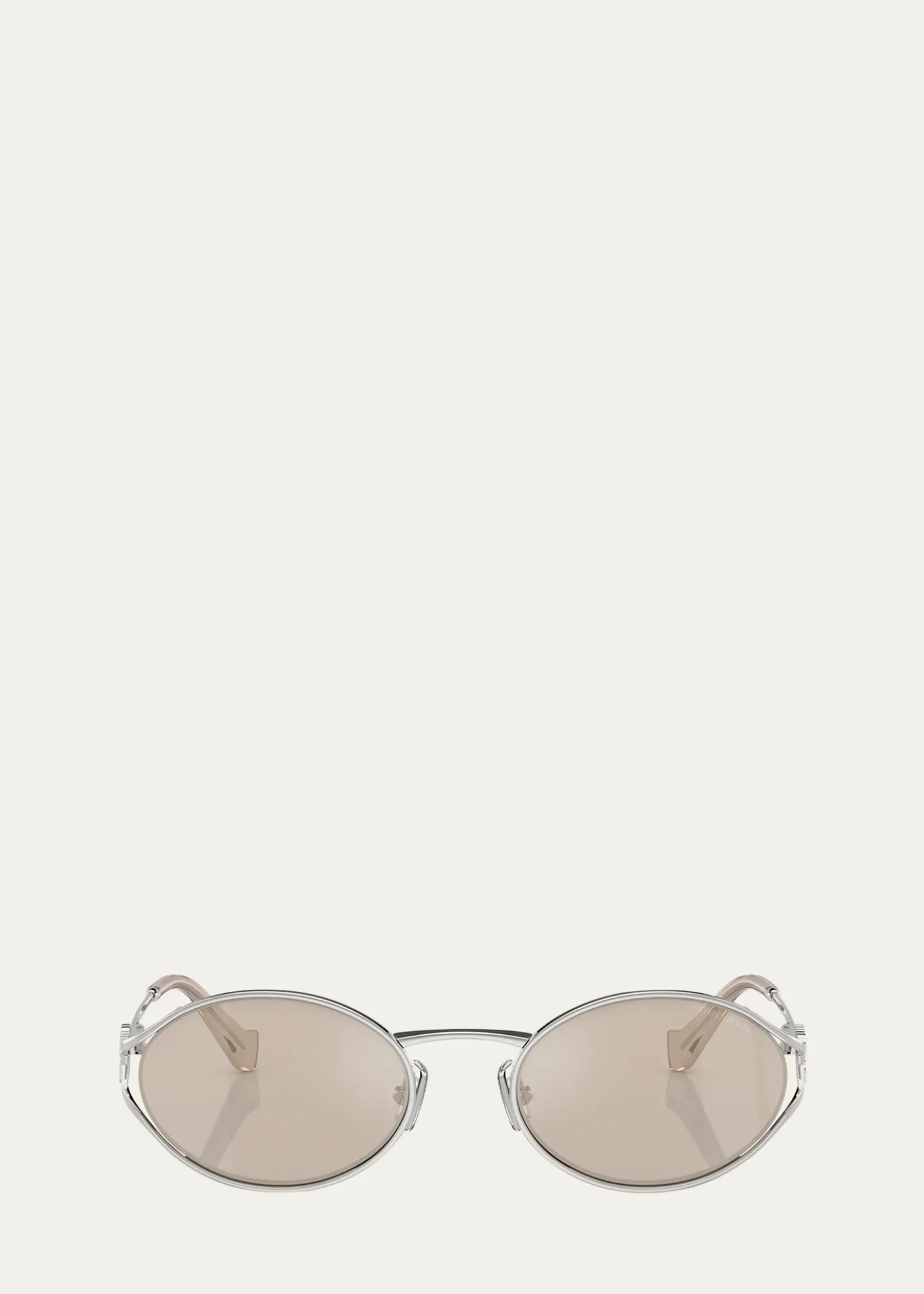 Miu MiuLogo Metal Oval Sunglasses