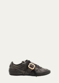 Miu MiuAllacciate Leather Buckle Low-Top Sneakers