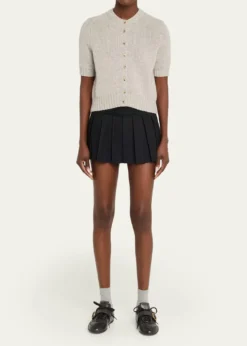 Miu MiuAllacciate Leather Buckle Low-Top Sneakers