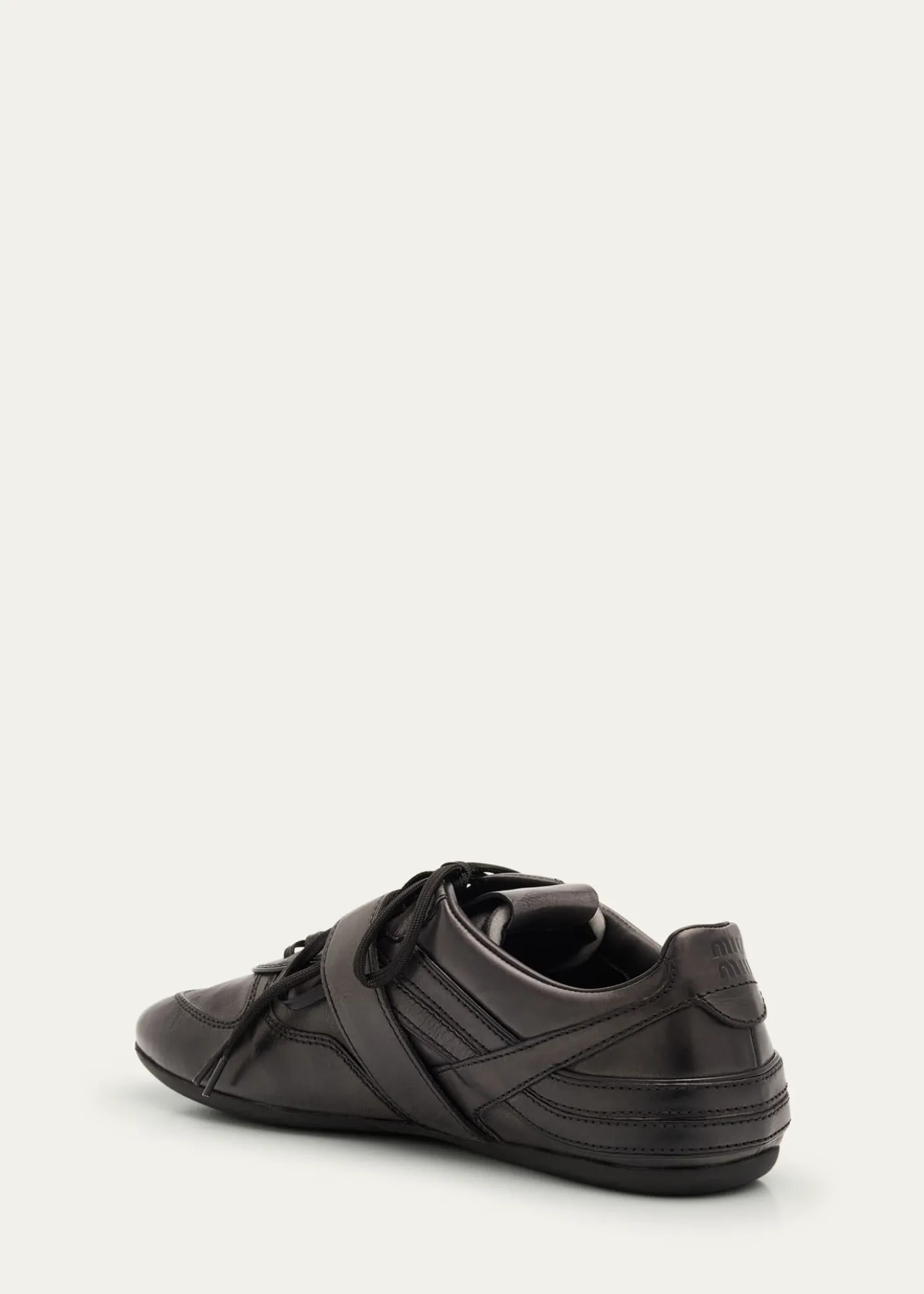 Miu MiuAllacciate Leather Buckle Low-Top Sneakers