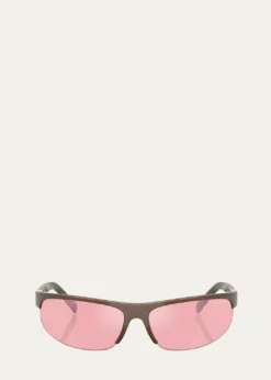 Miu MiuA02S Semi-Rimless Oval Plastic Sunglasses