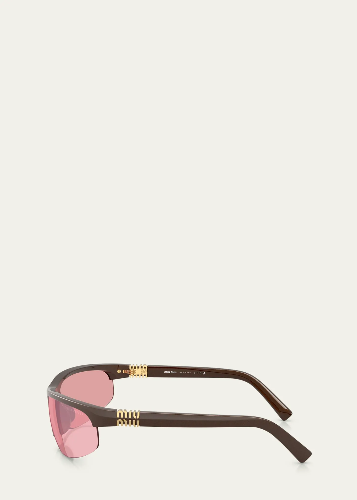 Miu MiuA02S Semi-Rimless Oval Plastic Sunglasses