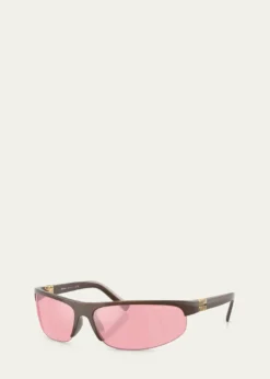 Miu MiuA02S Semi-Rimless Oval Plastic Sunglasses
