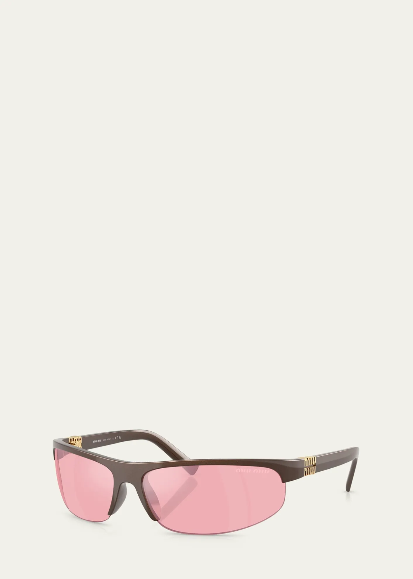 Miu MiuA02S Semi-Rimless Oval Plastic Sunglasses