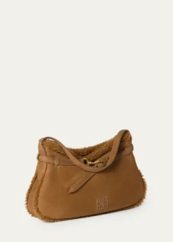 Miu MiuAventure Belted Shearling & Suede Shoulder Bag