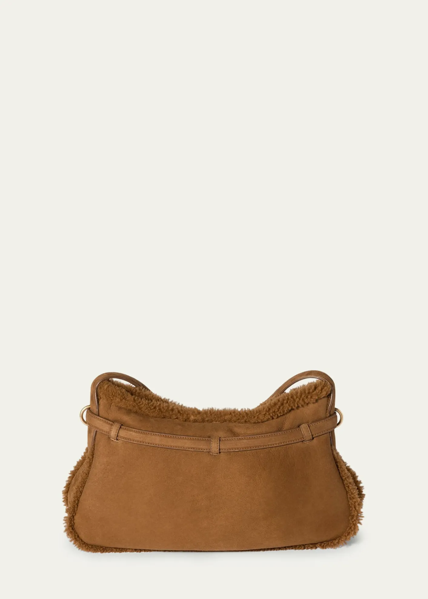 Miu MiuAventure Belted Shearling & Suede Shoulder Bag