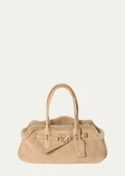 Miu MiuAventure Belted Shearling Shoulder Bag
