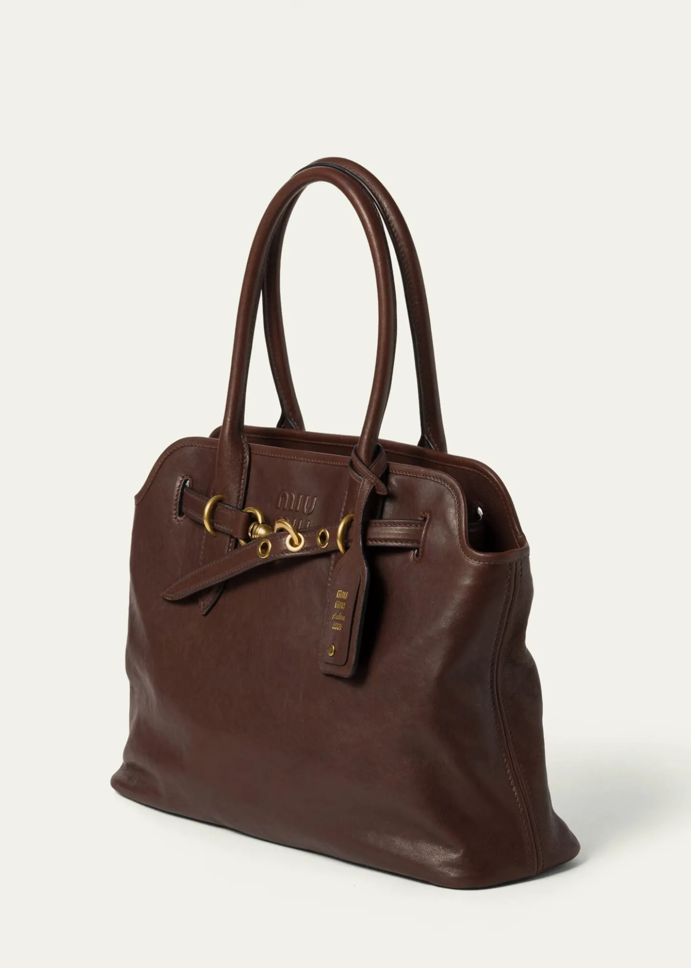 Miu MiuAventure Large Leather Shoulder Bag