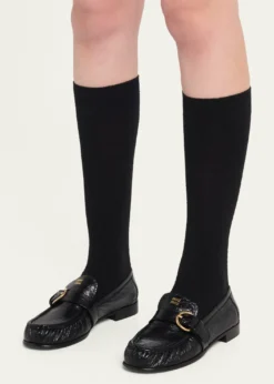 Miu MiuCrinkled Leather Buckled Moccasin Loafers