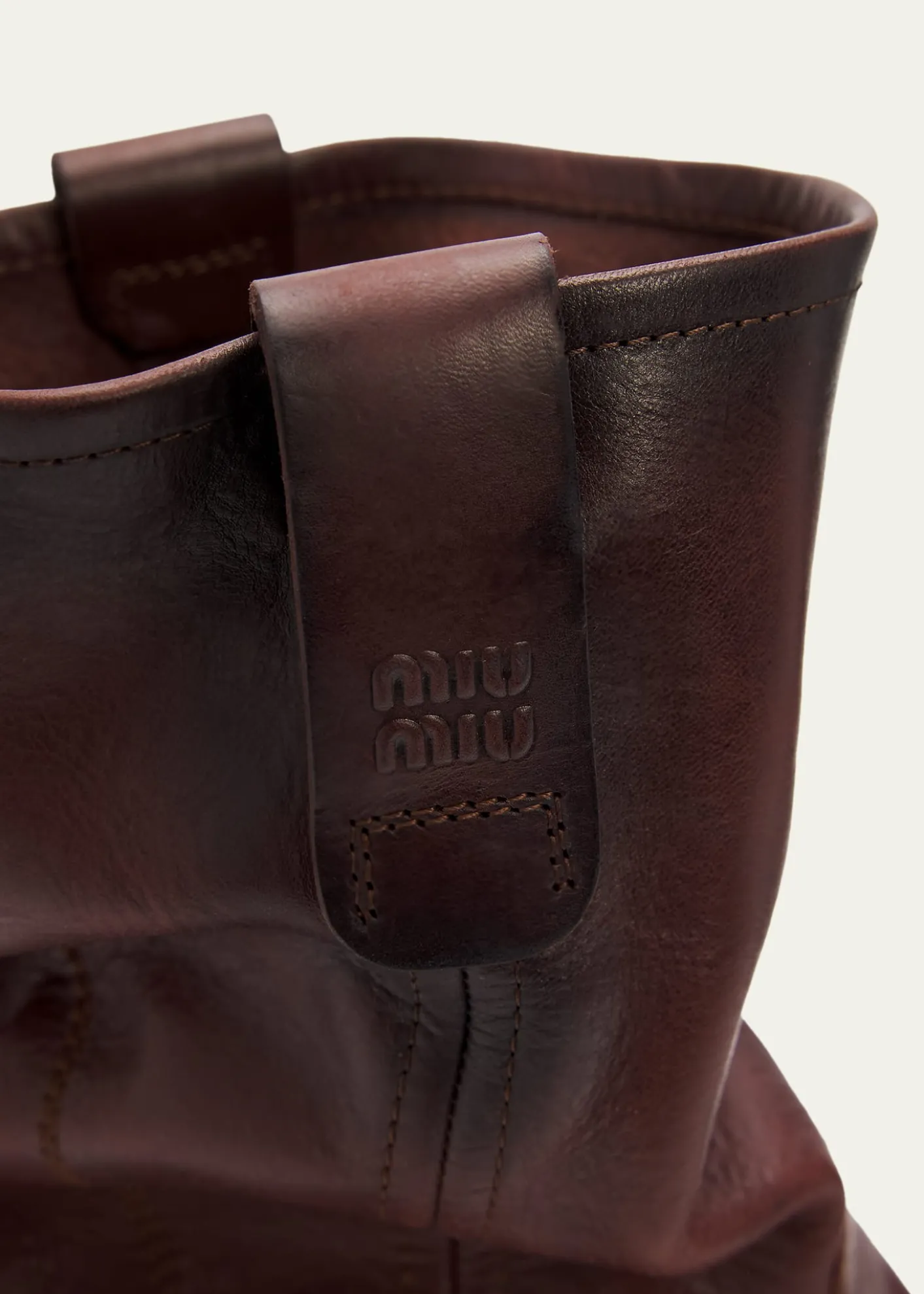 Miu MiuFoule Leather Mid-Calf Boots