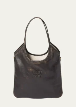 Miu MiuIvy Aged Nappa Leather Tote Bag