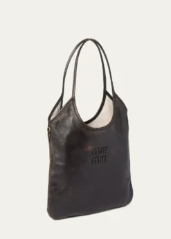 Miu MiuIvy Aged Nappa Leather Tote Bag