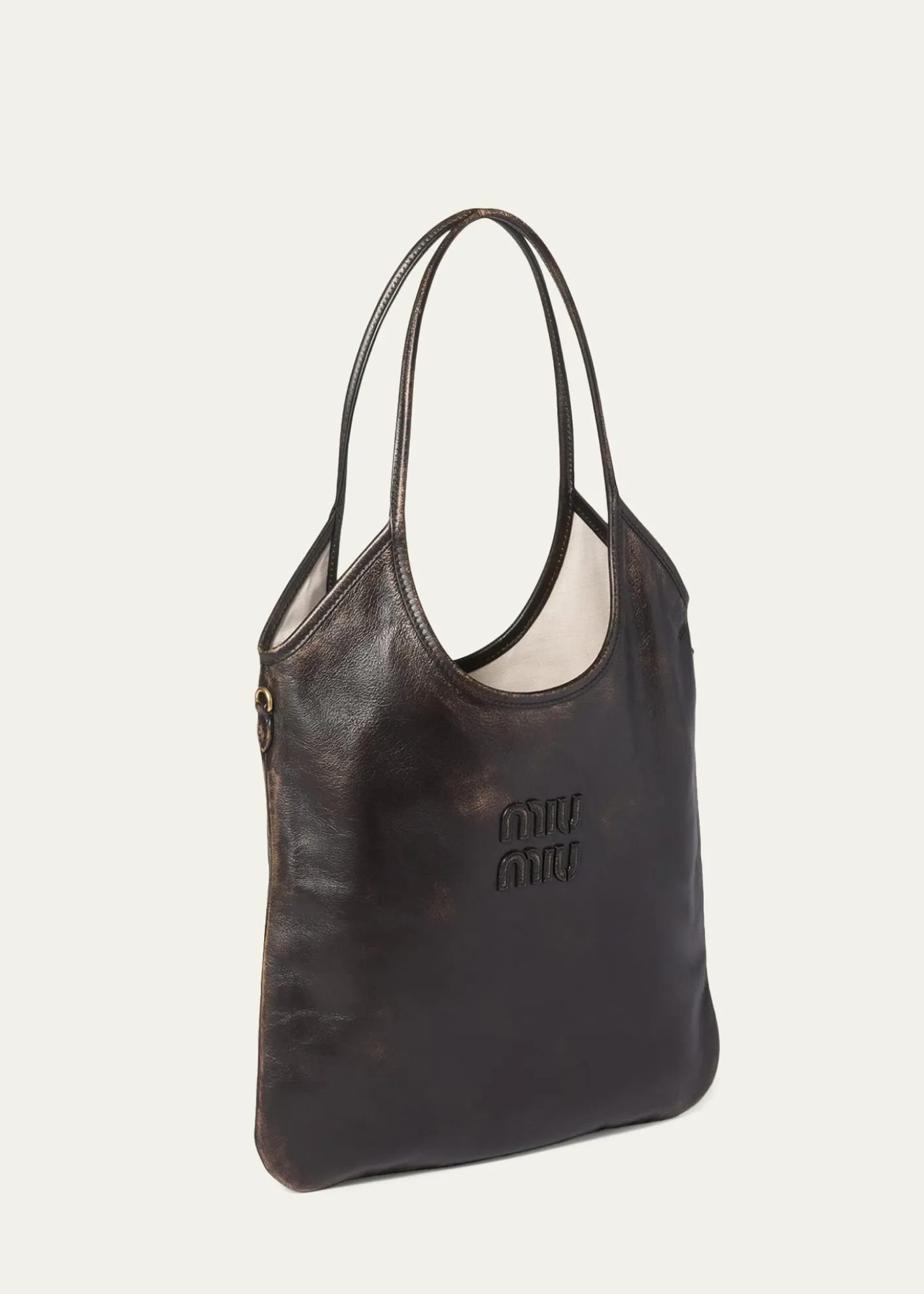 Miu MiuIvy Aged Nappa Leather Tote Bag