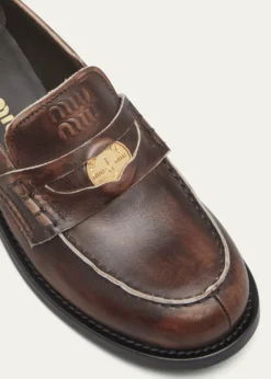 Miu MiuLeather Coin Penny Loafers