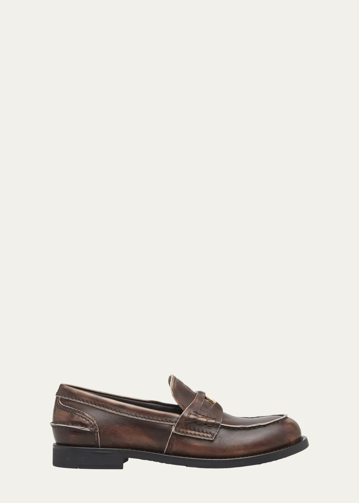 Miu MiuLeather Coin Penny Loafers