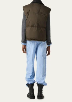 Miu MiuLeather Collar Oversized Puffer Vest